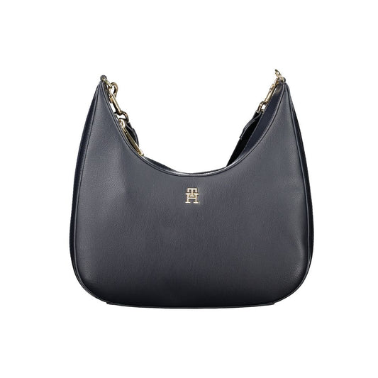 Blue Polyester Women Shoulder Bag