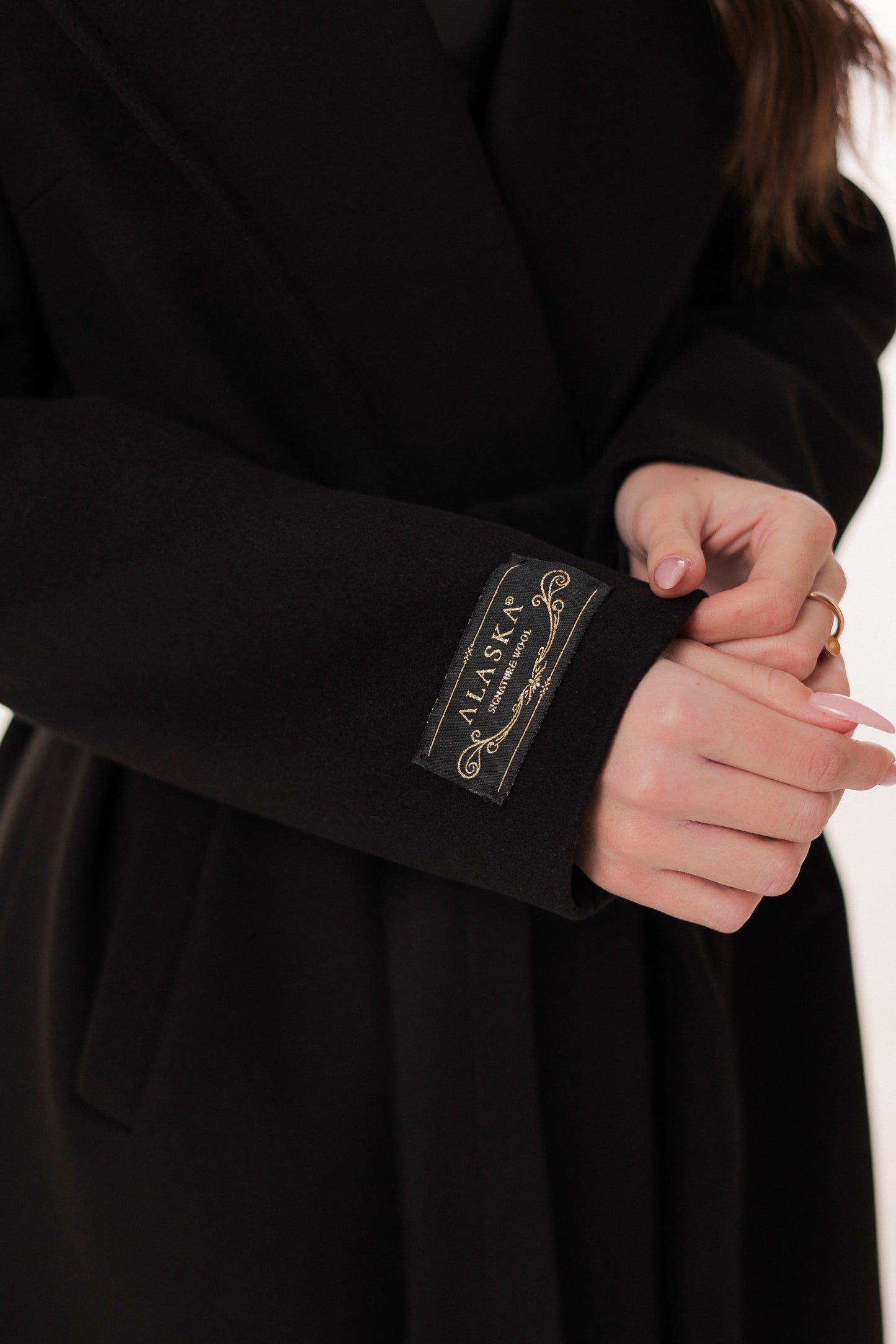 Zane Cashmere Wool Blend Overcoat in Black