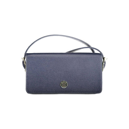 Blue Polyurethane Women Handbag