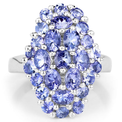 Sterling Silver Tanzanite Cluster Ring