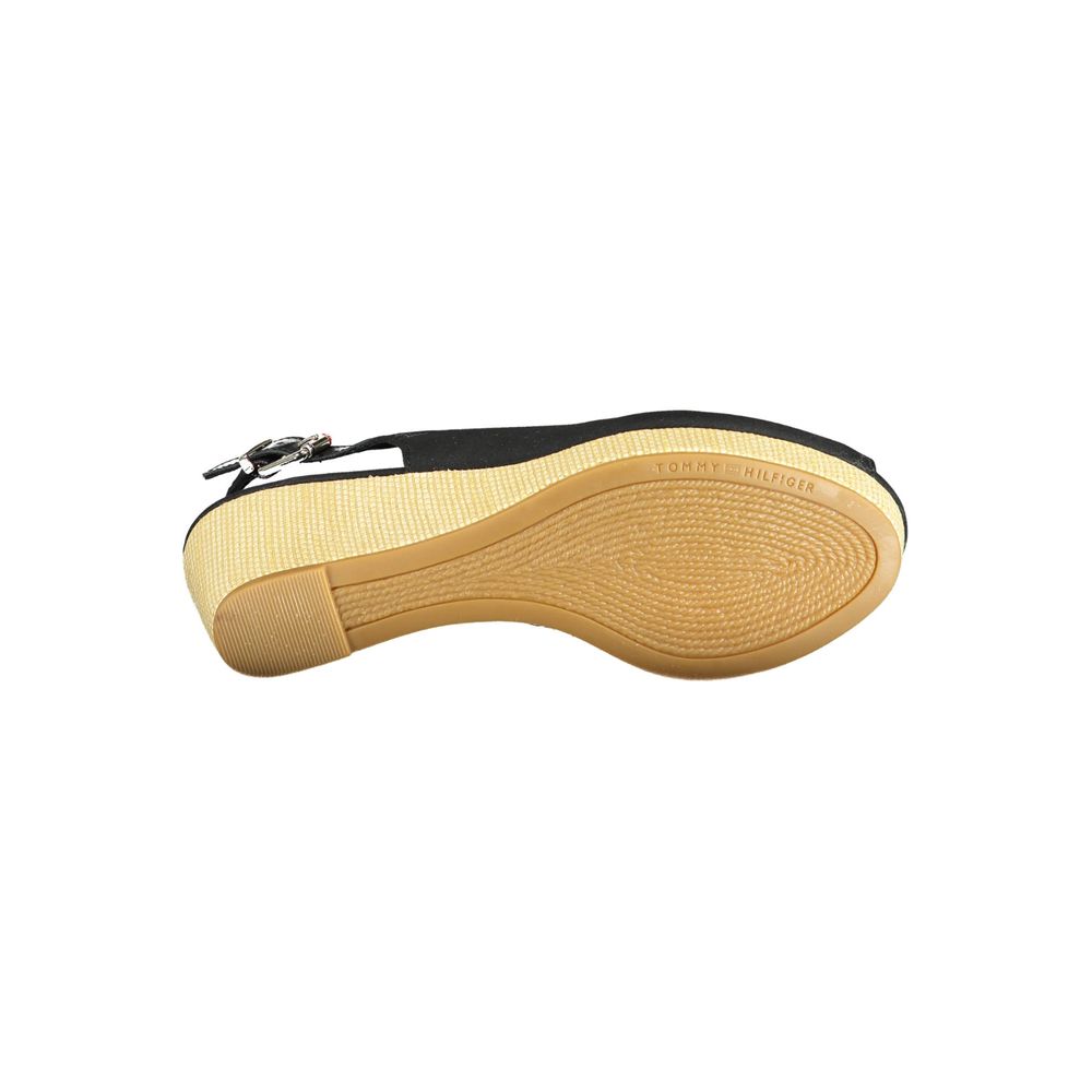 Black Polyester Women Sandal