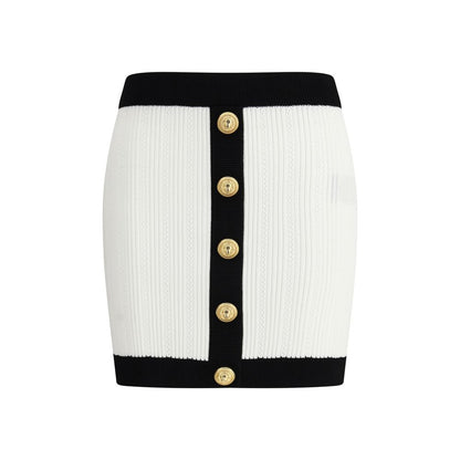 White Viscose Mini Skirt
