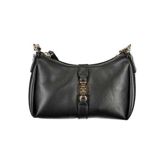 Black Polyester Women Shoulder Bag