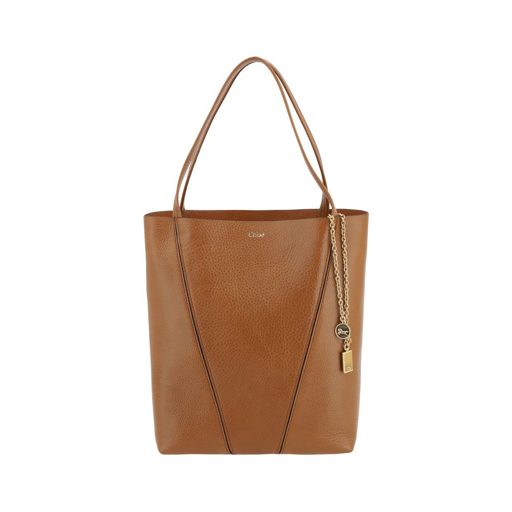 Chloé Spin Brown Calfskin & Suede Shoulder Bag