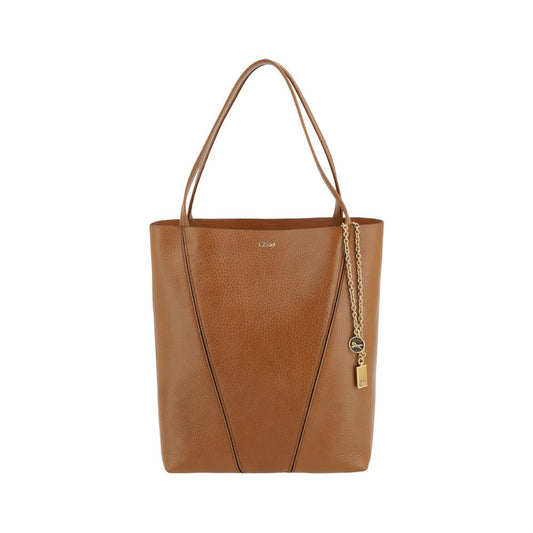 Chloé Spin Brown Calfskin & Suede Shoulder Bag