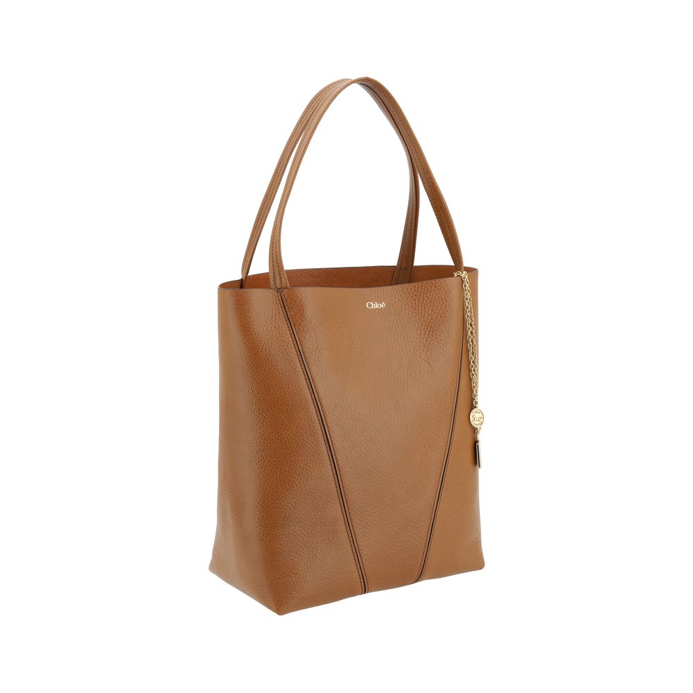 Chloé Spin Brown Calfskin & Suede Shoulder Bag