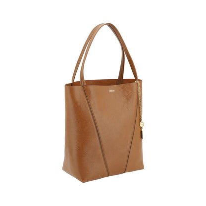 Chloé Spin Brown Calfskin & Suede Shoulder Bag