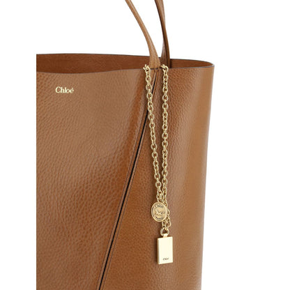 Chloé Spin Brown Calfskin & Suede Shoulder Bag