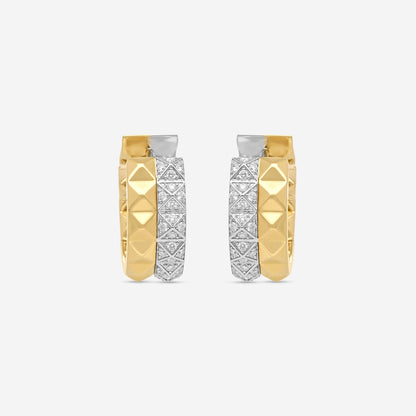 Roberto Coin Obelisco 18K Yellow & White Gold Diamond Earrings 7771787AJERX