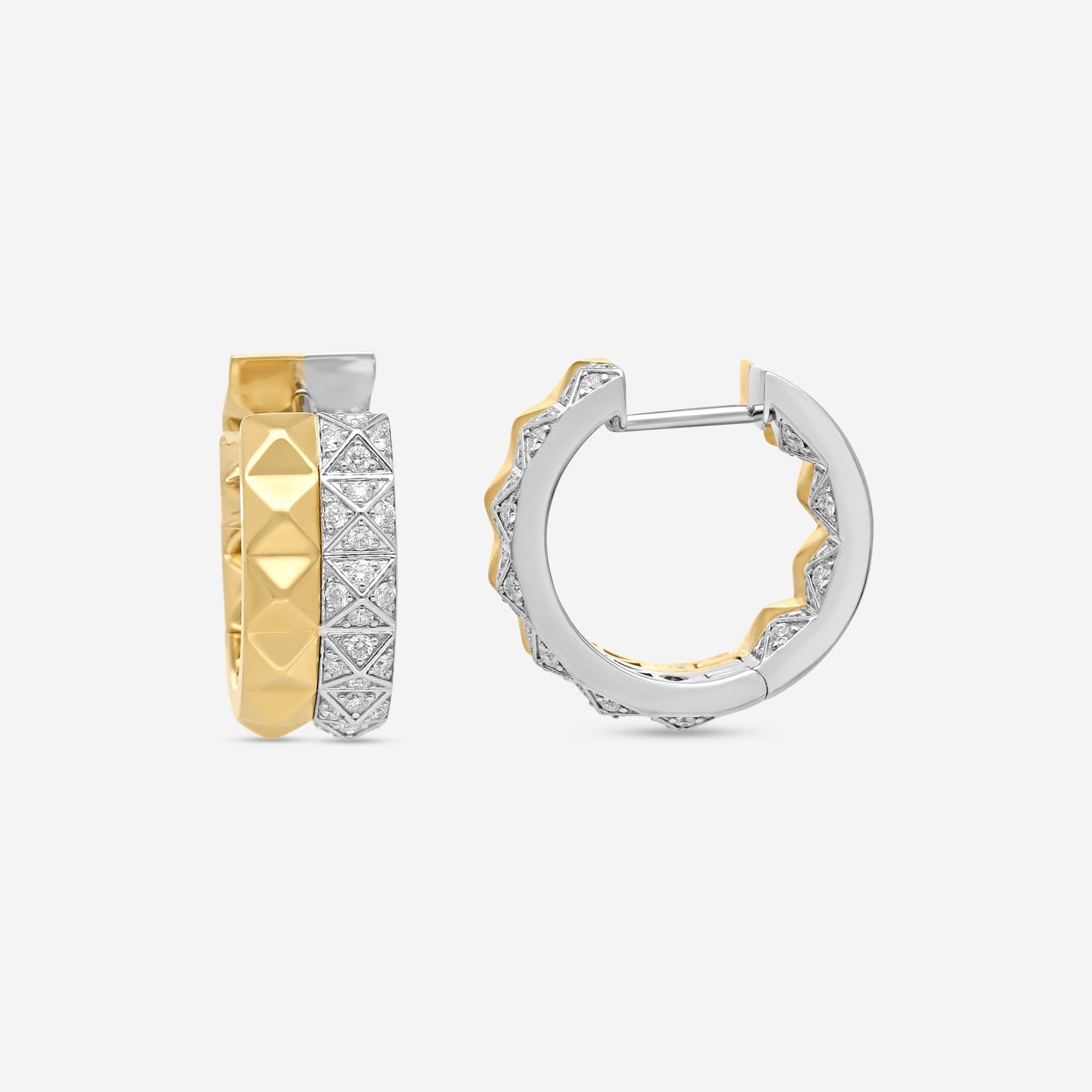 Roberto Coin Obelisco 18K Yellow & White Gold Diamond Earrings 7771787AJERX