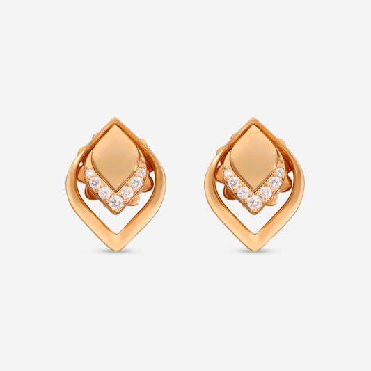 Roberto Coin Petal 18K Rose Gold Diamond Stud Earrings