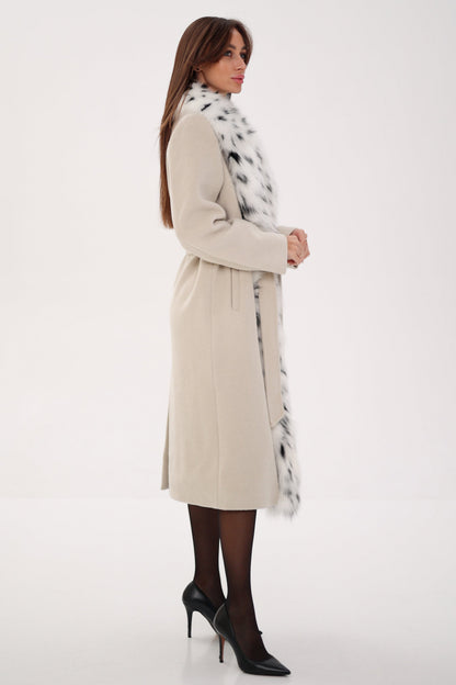 Arctic Fox Virgin Wool Wrap Coat