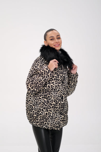 Polar Fox Leopard Luxe Down Parka