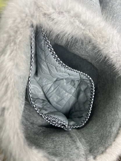 Scandinavian Mink Fur Virgin Wool Coat