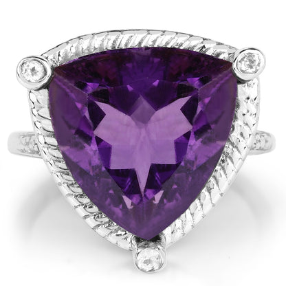 Brass Amethyst and White Topaz Ring
