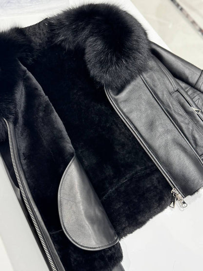 Genuine Shearling Lamb Leather Jacket