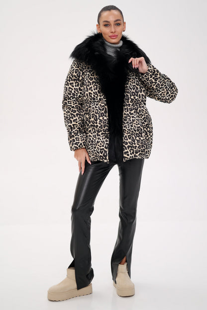 Polar Fox Leopard Luxe Down Parka