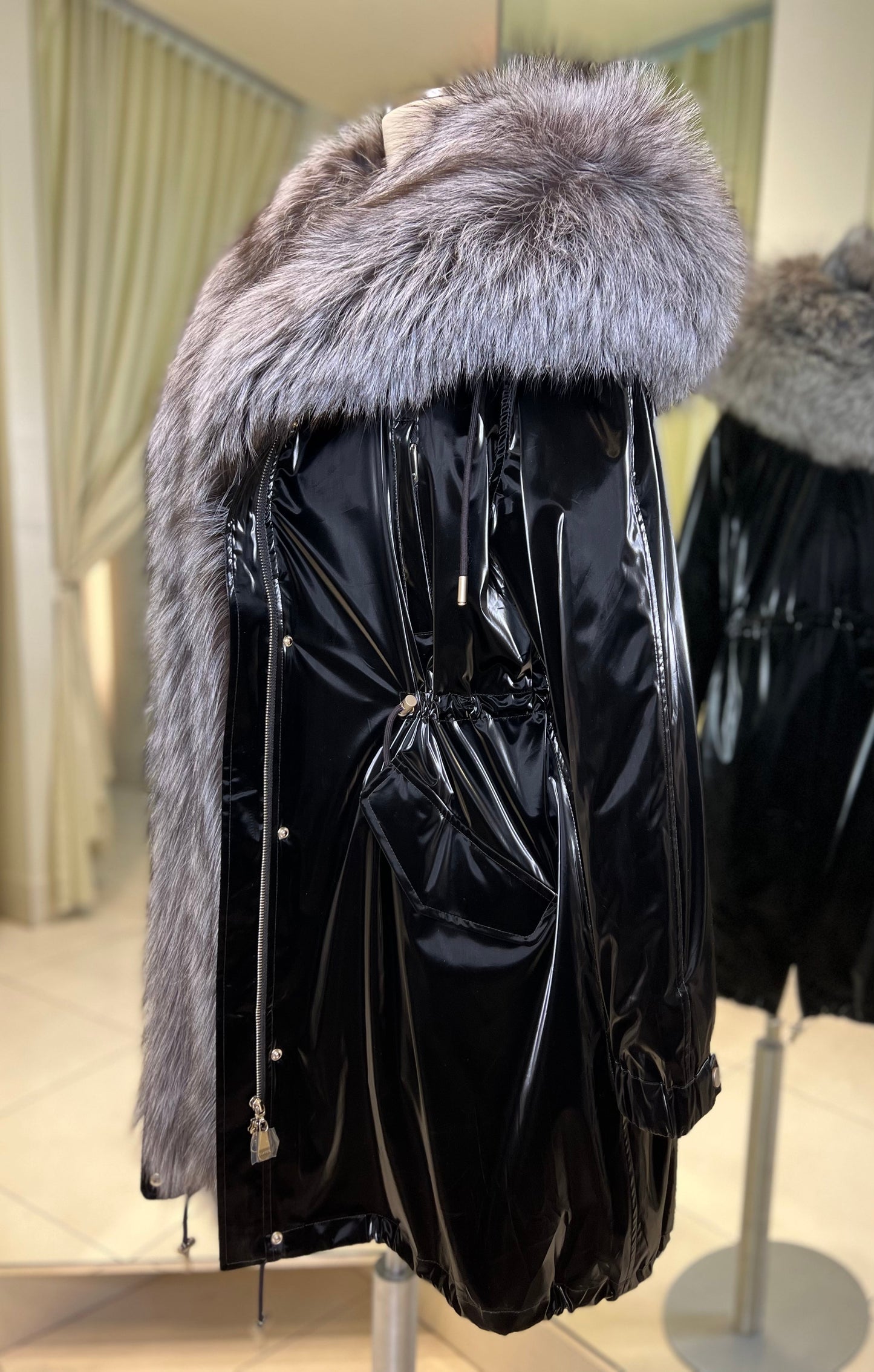 Silver Fox Fully Lined Hood Rabbit Insulated Parka
