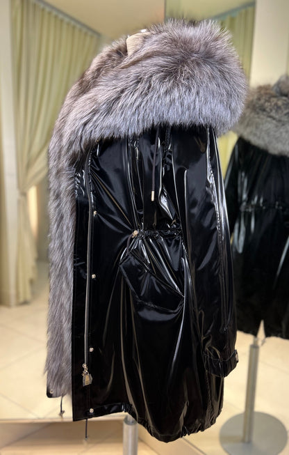 Silver Fox Fully Lined Hood Rabbit Insulated Parka