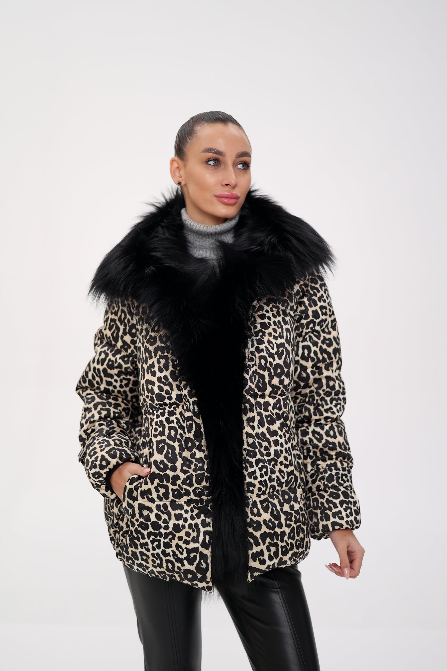 Polar Fox Leopard Luxe Down Parka