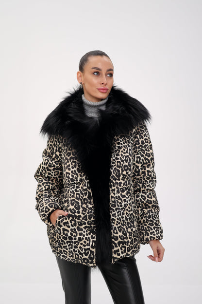Polar Fox Leopard Luxe Down Parka