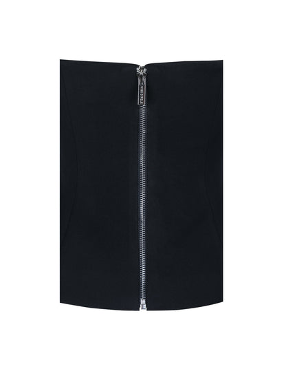 Quinette Black Peplum Top with Beaded Asymmetrical Cape