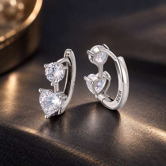 Oxidized Sterling Silver Pavé Cubic Zirconia Hoop Earrings
