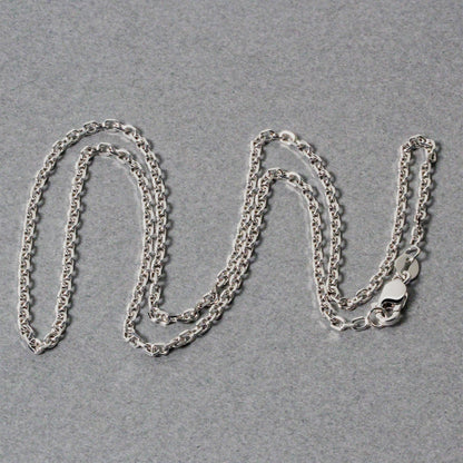 18K White Gold Diamond Cut Cable Link Chain