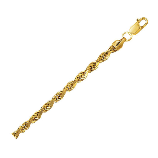 Yellow Gold Diamond Cut Rope Chain