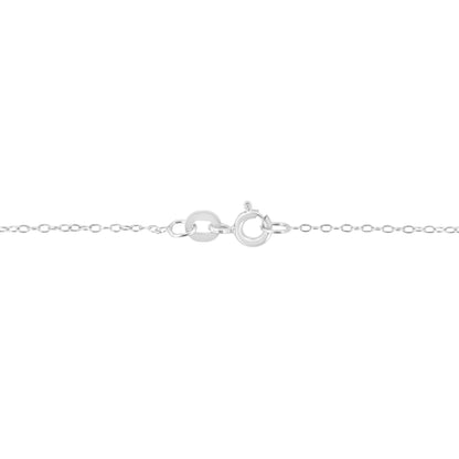 14K White Gold Diamond Graduating Open Circle Pendant Necklace