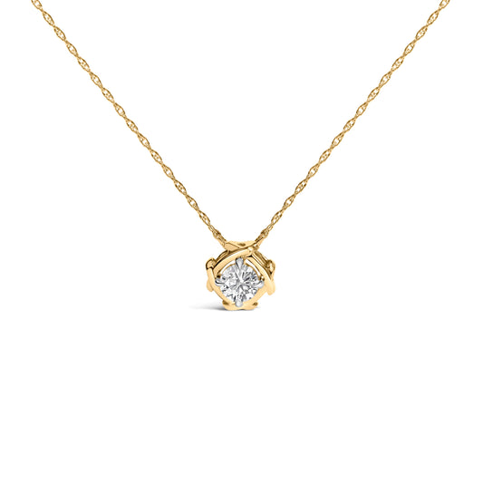 10K Yellow Gold Plated Sterling Silver Lab-Grown Diamond Woven Necklace