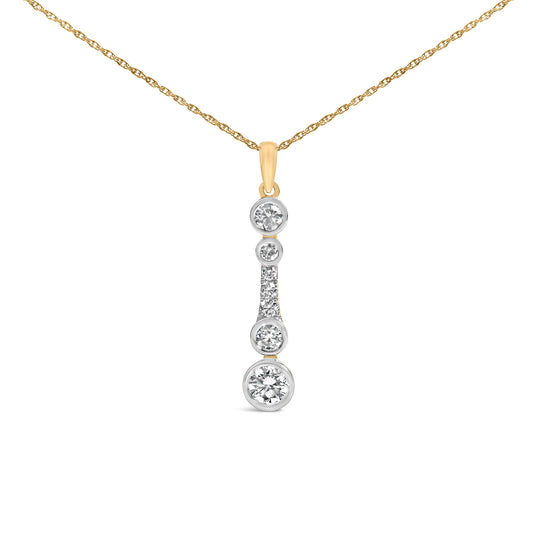 10K Yellow Gold-Plated Sterling Silver Lab-Grown Diamond Vertical Drop Necklace