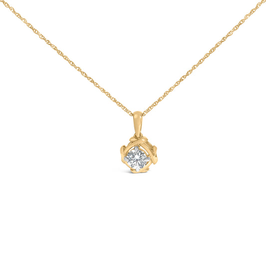 10K Yellow Gold Plated Sterling Silver 1/2 Cttw Lab-Grown Diamond Pendant Necklace