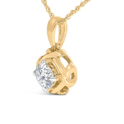 10K Yellow Gold Plated .925 Sterling Silver 1/2 Cttw Lab Grown Diamond Woven Pendant Necklace