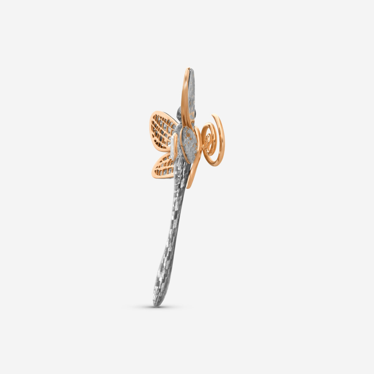 LUGANO - 18K Rose Gold Kite Diamond Brooch (Gross: 3.39gr.; DIA: 0.22ct. twd.) - 8009662