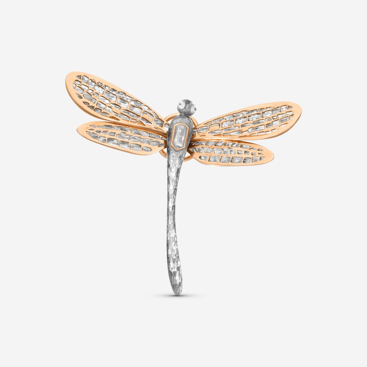LUGANO - 18K Rose Gold Kite Diamond Brooch (Gross: 3.28gr.; DIA: 0.20ct. twd.) - 8009715