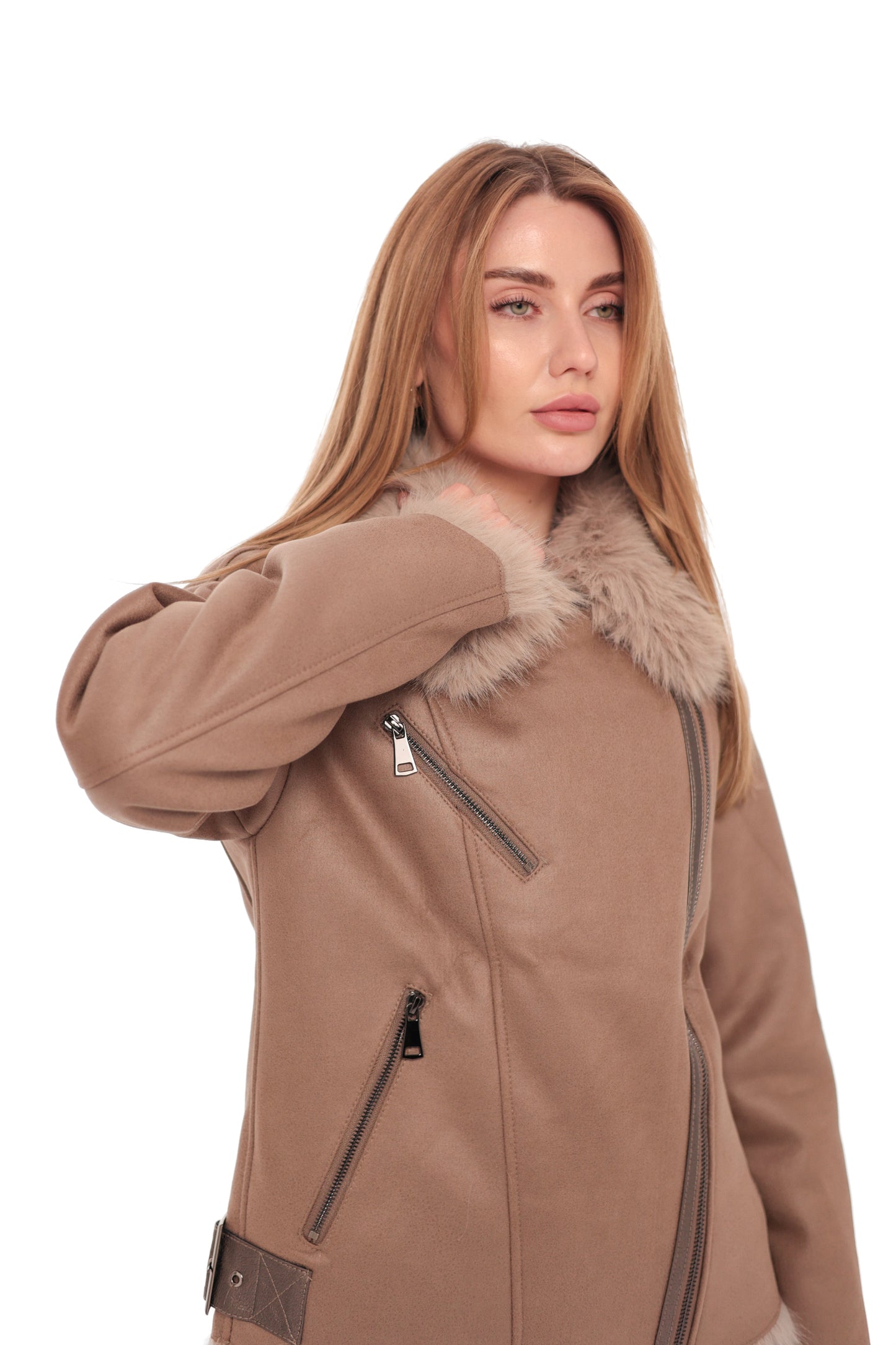 Estella Faux Fur Jacket in Mocha