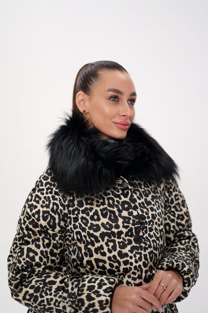 Polar Fox Leopard Luxe Down Parka