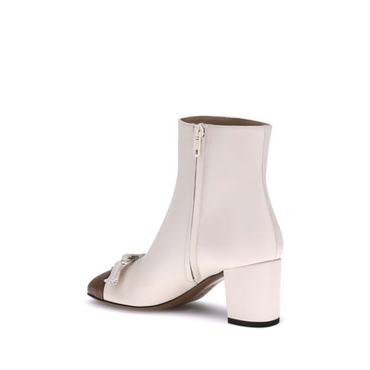 Beige Goatskin Ankle Boots