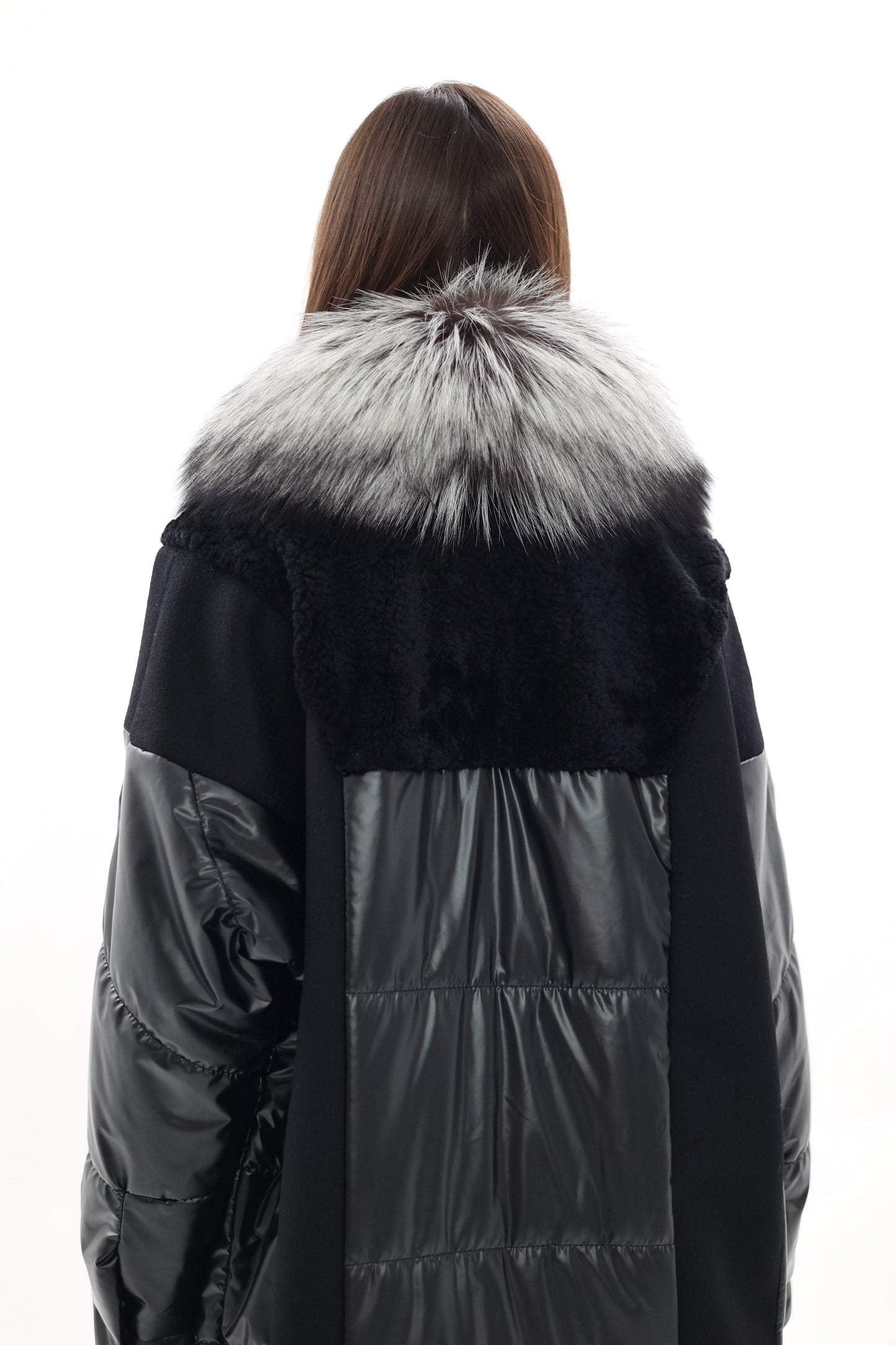 Silver Fox Fur Italian Cashmere Wool Freudenberg Comfortemp® Coat