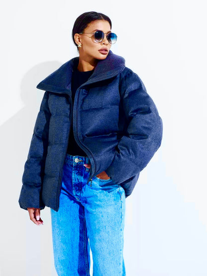Australian Wool Silk Blend Down Coat