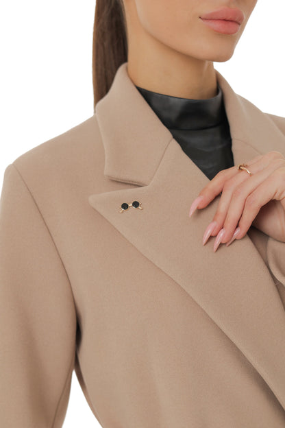 Arden Classic Wraparound Overcoat in Latte