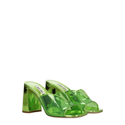 Green Plexiglass Platform Sandals