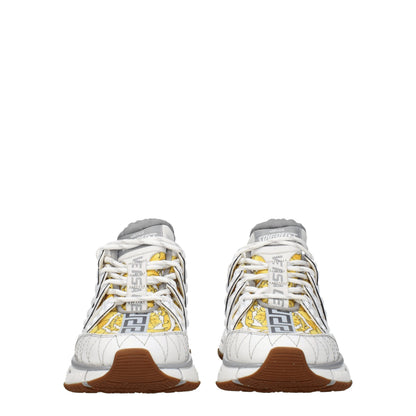 White Fabric Athletic Sneakers