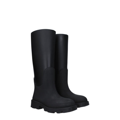 Black Cotton Rain Boots