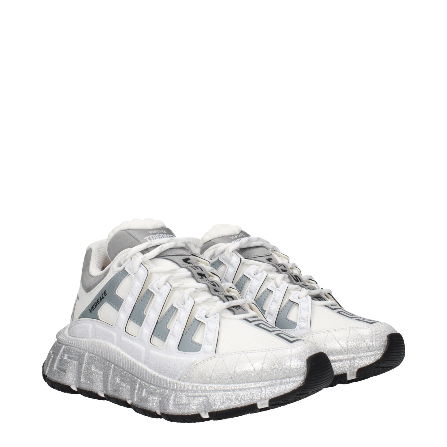 Versace Trigreca Barocco Calf Leather Sneakers