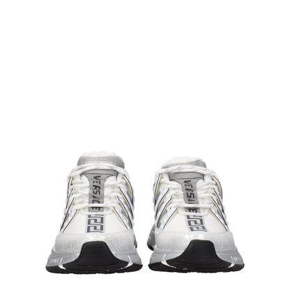 Versace Trigreca Barocco Calf Leather Sneakers