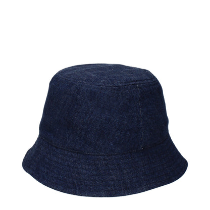 Isabel Marant Logo Blue Cotton Bucket Hat