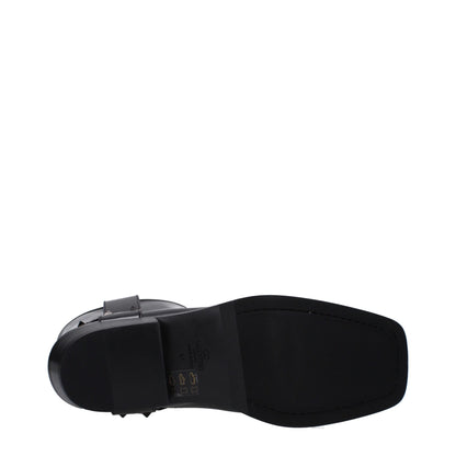 Black Leather Ankle Boots