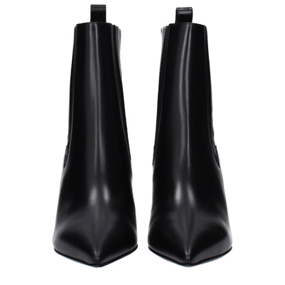 Black Leather Ankle Boots